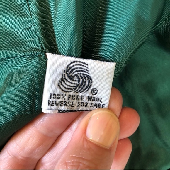 VINTAGE Dumas wool and velvet blazer hunter green black dark cottagecore - Picture 7 of 9